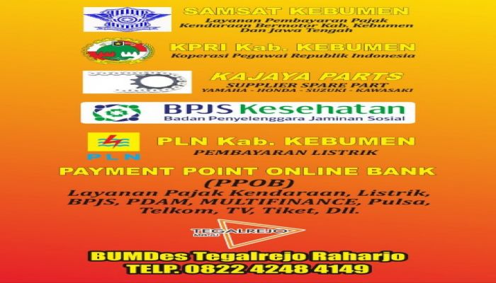 SATU TEMPAT SEGALA TAGIHAN DI BUMDES TEGALREJO RAHARJO 01